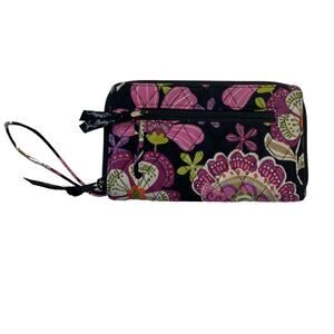 Vera Bradley Bi-Fold Zip Wristlet Wallet Floral Print Card Holder Purse‎